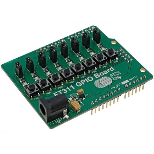 UMFT311GP; Dev.kit: FTDI; pin header,supply; 8 LEDs,8 pushbuttons; FTDI