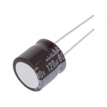 UPM1K121MHD6; Capacitor: electrolytic; low impedance; THT; 120uF; 80VDC; ±20%; NICHICON