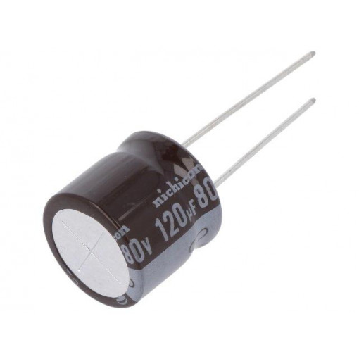 UPM1K121MHD6; Capacitor: electrolytic; low impedance; THT; 120uF; 80VDC; ±20%; NICHICON