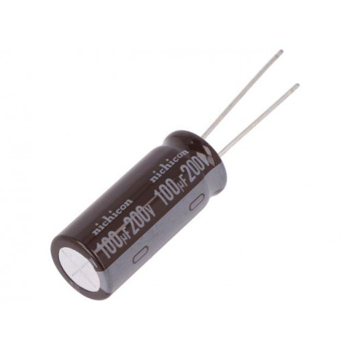 UPT2D101MHD; Capacitor: electrolytic; THT; 100uF; 200VDC; Ø12.5x31.5mm; ±20%; NICHICON