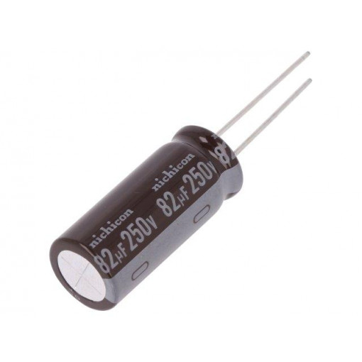 UPT2E820MHD; Capacitor: electrolytic; THT; 82uF; 250VDC; Ø12.5x31.5mm; ±20%; NICHICON