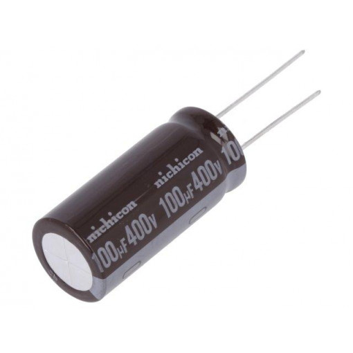 UPT2G101MHD; Capacitor: electrolytic; THT; 100uF; 400VDC; Ø16x35.5mm; ±20%; NICHICON