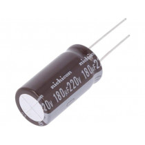 UPT2P181MHD; Capacitor: electrolytic; THT; 180uF; 220VDC; Ø16x31.5mm; ±20%; NICHICON