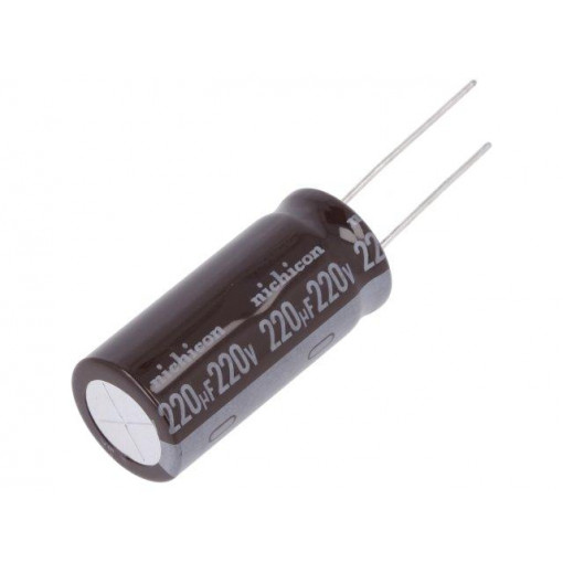 UPT2P221MHD; Capacitor: electrolytic; THT; 220uF; 220VDC; Ø16x35.5mm; ±20%; NICHICON