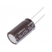 UPTW6560MHD; Capacitor: electrolytic; THT; 56uF; 420VDC; Ø16x31.5mm; ±20%; 5000h; NICHICON