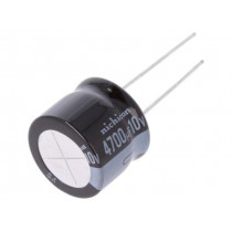 URS1A472MHD; Capacitor: electrolytic; THT; 4700uF; 10VDC; Ø18x15mm; Pitch: 7.5mm; NICHICON