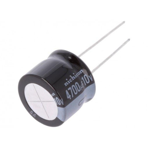 URS1A472MHD; Capacitor: electrolytic; THT; 4700uF; 10VDC; Ø18x15mm; Pitch: 7.5mm; NICHICON