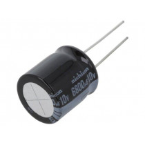 URS1A682MHD; Capacitor: electrolytic; THT; 6800uF; 10VDC; Ø18x20mm; Pitch: 7.5mm; NICHICON