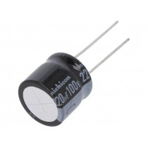 URS2A221MHD; Capacitor: electrolytic; THT; 220uF; 100VDC; Ø16x15mm; Pitch: 7.5mm; NICHICON