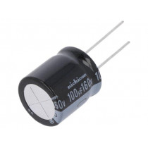URZ2C101MHD; Capacitor: electrolytic; THT; 100uF; 160VDC; Ø18x20mm; Pitch: 7.5mm; NICHICON