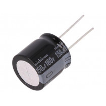 URZ2C151MRD6; Capacitor: electrolytic; THT; 150uF; 160VDC; Ø20x20mm; Pitch: 10mm; NICHICON