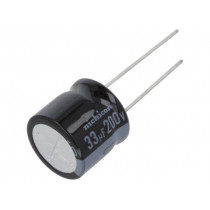 URZ2D330MHD; Capacitor: electrolytic; THT; 33uF; 200VDC; Ø16x15mm; Pitch: 7.5mm; NICHICON