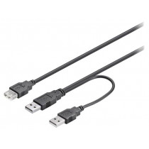 93353; Cable; High Speed,USB 2.0; USB A socket,USB A plug x2; 0.3m; Goobay