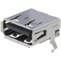 USB-A-S-RA; Socket; USB A; THT; angled 90°; USB 2.0; gold-plated; ADAM TECH
