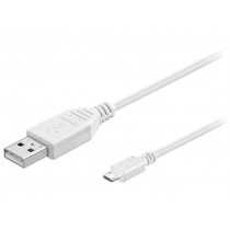 96190; Cable; USB 2.0; USB A plug,USB B micro plug; 0.15m; white; Goobay