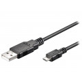95736; Cable; USB 2.0; USB A plug,USB B micro plug; 0.15m; black; Goobay