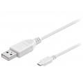 95143; Cable; USB 2.0; USB A plug,USB B micro plug; 1.8m; white; Core: Cu; Goobay