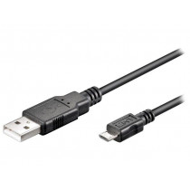 93920; Cable; USB 2.0; USB A plug,USB B micro plug; 3m; black; Core: Cu; Goobay