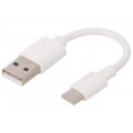 38677; Cable; USB 2.0; USB A plug,USB C plug; 0.1m; white; Core: Cu; Goobay