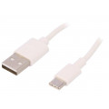 59126; Cable; USB 2.0; USB A plug,USB C plug; 0.5m; white; Core: Cu; Goobay