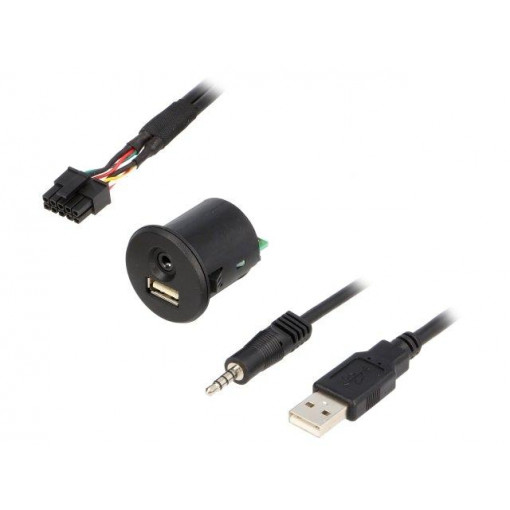 C0004-USB; USB/AUX adapter; Fiat; USB A socket,Jack 3,5mm 4pin socket; PER.PIC.