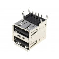 DS1096-BN0; Socket; USB A; THT; angled 90°; double; CONNFLY DS1096-BN0; Socket; USB A; THT; angled 90°; double; CONNFLY