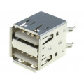 USBA-2GV; Socket; USB A; THT; straight; double; NINIGI