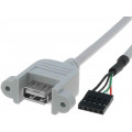 USBAJ-1; Adapter; USB 2.0; USB A socket,5pin pin header; 0.5m; BQ CABLE