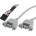 USBAJ-2; Adapter; USB 2.0; USB A socket x2,5pin pin header x2; 0.5m; BQ CABLE