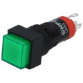 ; Switch: push-button; Pos: 2; SPDT; 0.5A/250VAC; 1A/24VDC; ON-(ON); ONPOW