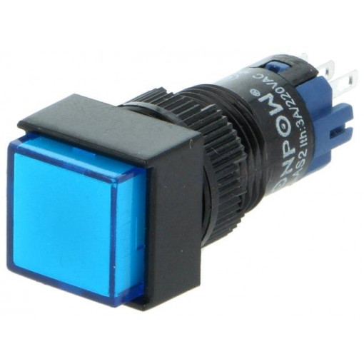 ; Switch: push-button; Pos: 2; SPDT; 0.5A/250VAC; 1A/24VDC; ON-(ON); ONPOW