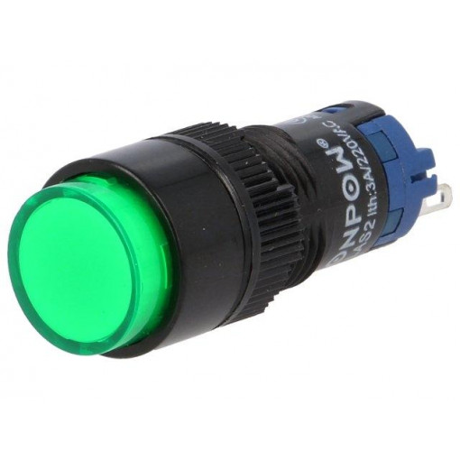 ; Switch: push-button; Pos: 2; SPDT; 0.5A/250VAC; 1A/24VDC; ON-(ON); ONPOW