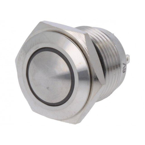 V16-10N-06B-S; Switch: vandal resistant; Pos: 2; SPST-NO; 2A/36VDC; IP65; OFF-(ON); ONPOW