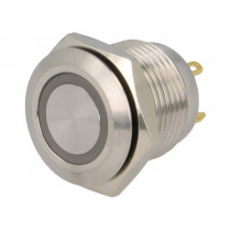 V16-10R-24W-S; Switch: vandal resistant; Pos: 2; SPST-NO; 2A/36VDC; IP65; OFF-(ON); ONPOW