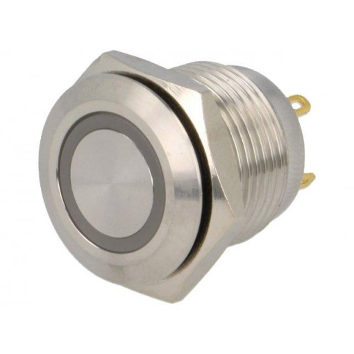 V16-10R-24W-S; Switch: vandal resistant; Pos: 2; SPST-NO; 2A/36VDC; IP65; OFF-(ON); ONPOW