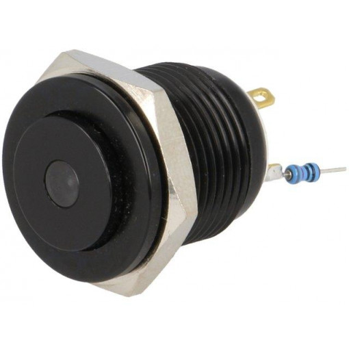 V16-10S-12B-B; Switch: vandal resistant; Pos: 2; SPST-NO; 2A/36VDC; IP65; OFF-(ON); ONPOW