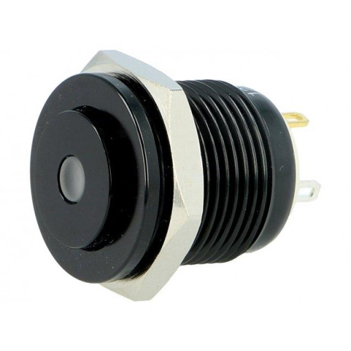 V16-10S-12G-B; Switch: vandal resistant; Pos: 2; SPST-NO; 2A/36VDC; IP65; OFF-(ON); ONPOW