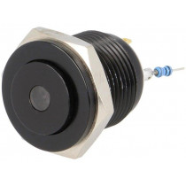 V16-10S-12W-B; Switch: vandal resistant; Pos: 2; SPST-NO; 2A/36VDC; IP65; OFF-(ON); ONPOW