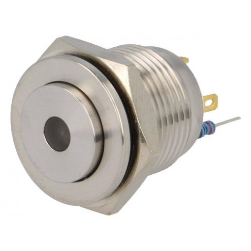 V16-10S-12Y-S; Switch: vandal resistant; Pos: 2; SPST-NO; 2A/36VDC; IP65; OFF-(ON); ONPOW