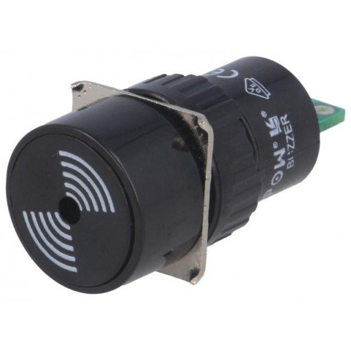 ; Signaller: sound; 75dB; Illumin: none; IP40; Ø16mm; max.6mm; plastic; ONPOW ; Signaller: sound; 75dB; Illumin: none; IP40; Ø16mm; max.6mm; plastic; ONPOW