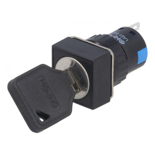 ; Switch: key switch; Stabl.pos: 2; Switch.method: ON-ON; Ø16mm; 90°; ONPOW ; Switch: key switch; Stabl.pos: 2; Switch.method: ON-ON; Ø16mm; 90°; ONPOW