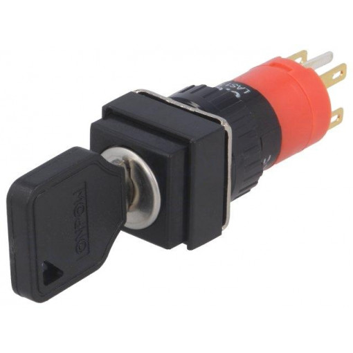 ; Switch: key switch; Stabl.pos: 2; Switch.method: ON-ON; Ø16mm; 90°; ONPOW ; Switch: key switch; Stabl.pos: 2; Switch.method: ON-ON; Ø16mm; 90°; ONPOW