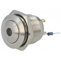 V16B-10D-12W-S; Switch: vandal resistant; Pos: 2; SPST-NO; 2A/36VDC; IP65; OFF-(ON); ONPOW