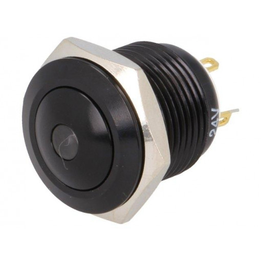 V16B-10D-24R-A; Switch: vandal resistant; Pos: 2; SPST-NO; 2A/36VDC; IP65; OFF-(ON); ONPOW