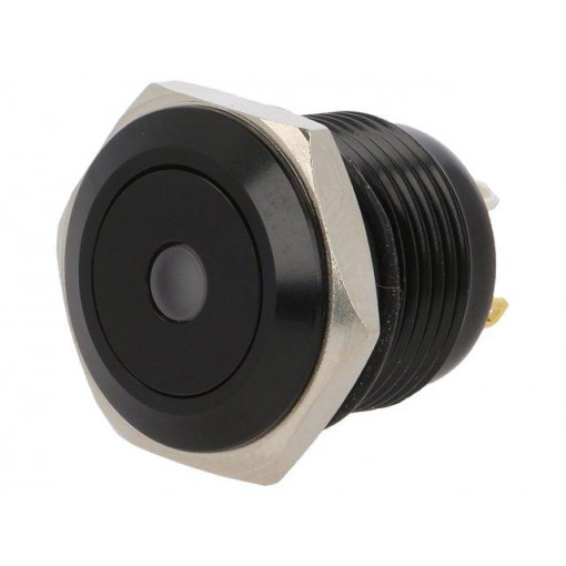 V16F-10D-12R-B; Switch: vandal resistant; Pos: 2; SPST-NO; 2A/36VDC; IP65; OFF-(ON); ONPOW