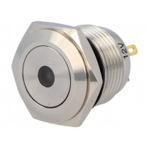 V16F-10D-12W-S; Switch: vandal resistant; Pos: 2; SPST-NO; 2A/36VDC; IP65; OFF-(ON); ONPOW