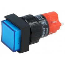 V16F-11-230B; Switch: push-button; Pos: 2; SPDT; 3A/250VAC; 2A/24VDC; ON-(ON); ONPOW