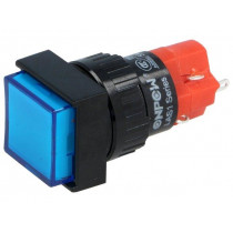 V16F-11-B; Switch: push-button; Pos: 2; SPDT; 3A/250VAC; 2A/24VDC; ON-(ON); ONPOW
