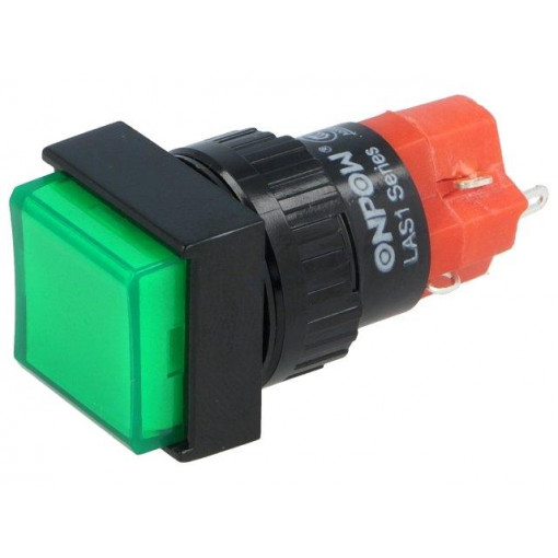 V16F-11-G; Switch: push-button; Pos: 2; SPDT; 3A/250VAC; 2A/24VDC; ON-(ON); ONPOW