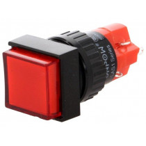 V16F-11-R; Switch: push-button; Pos: 2; SPDT; 3A/250VAC; 2A/24VDC; ON-(ON); ONPOW